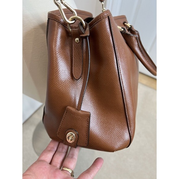 Coach Margot Carryall Brown Crossgrain Leather Shoulder Bag - Great Condition - Picture 4 of 16